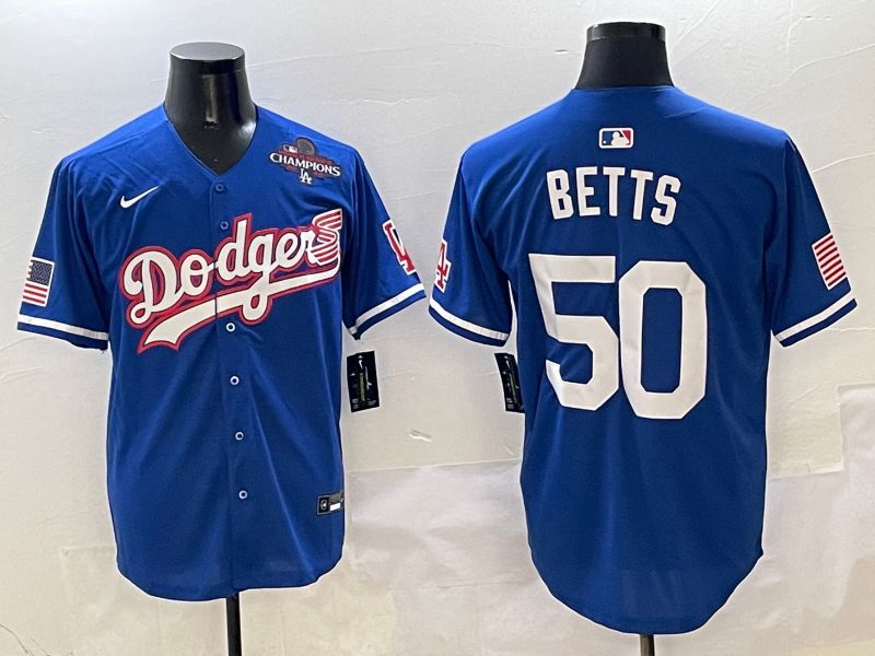 Men Los Angeles Dodgers #50 Betts Blue Second generation Joint Name Nike 2025 MLB Jersey style 5->los angeles dodgers->MLB Jersey